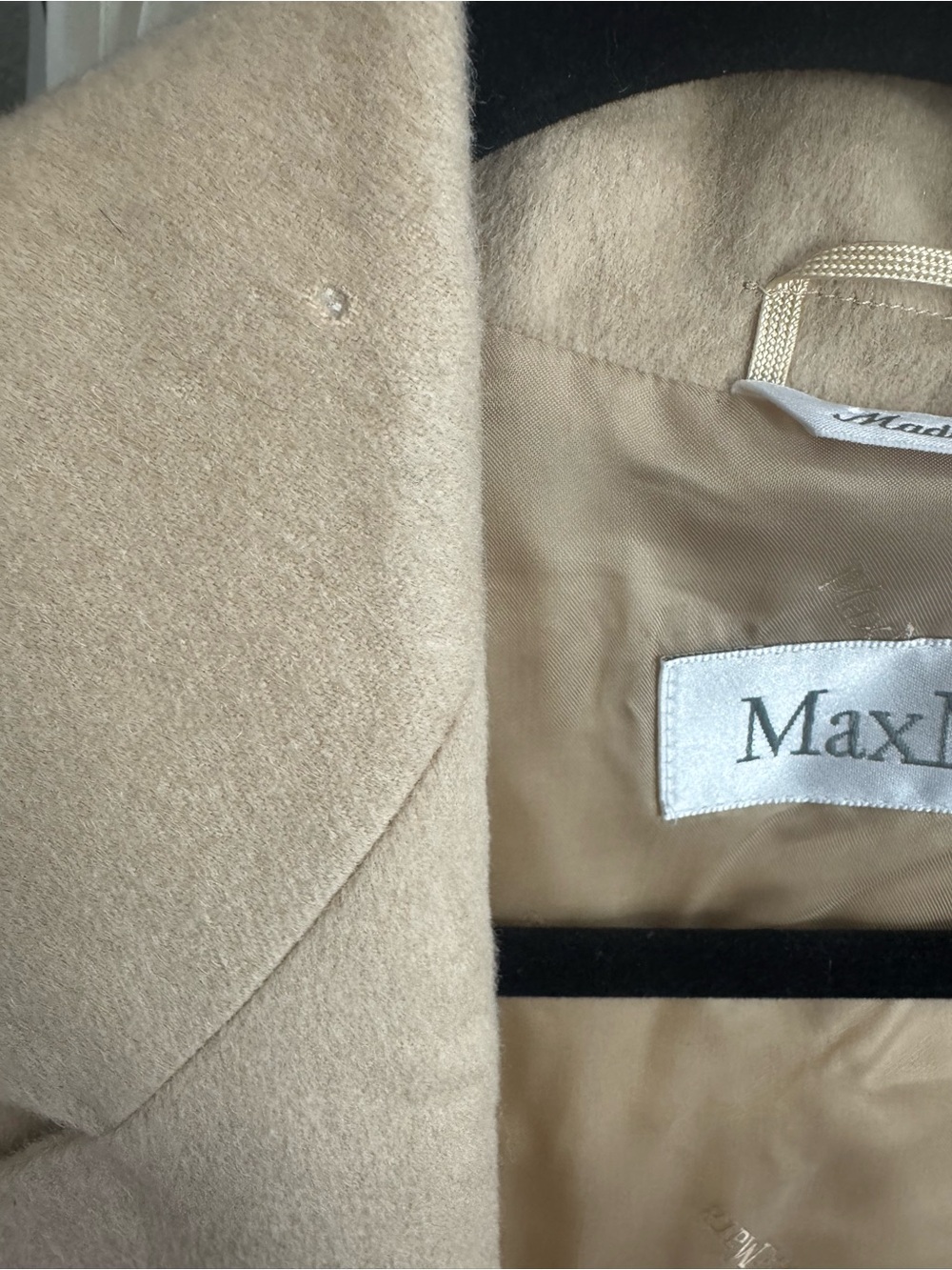 MaxMara Tan Open Front Camel Hair Trench Coat Size 4 - Picture 8 of 9